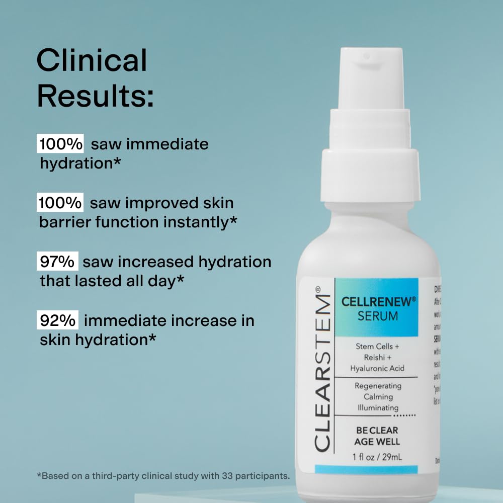 CLEARSTEM CELLRENEW reishi-mushroom-extract emphasizes soothing, non-irritating formula.