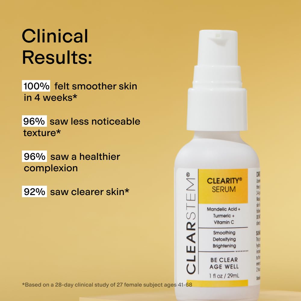 CLEARSTEM CLEARITY applying to cheek shows gentle exfoliation.