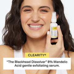 CLEARSTEM CLEARITY hand with serum drop showing texture.