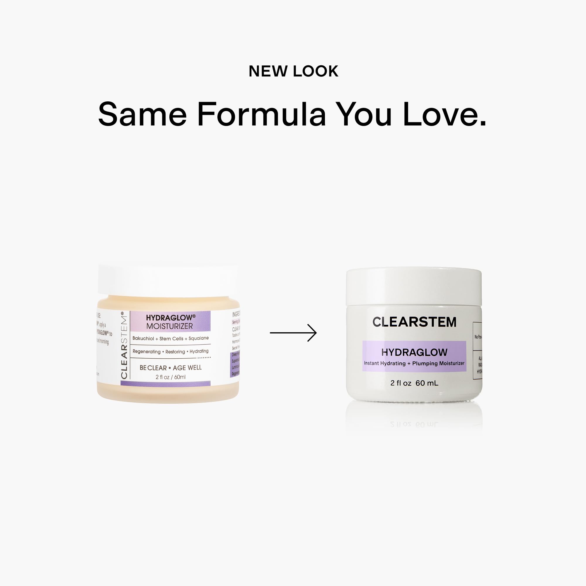 CLEARSTEM Hydraglow face application illustrates lightweight, barrier-friendly moisturizer.