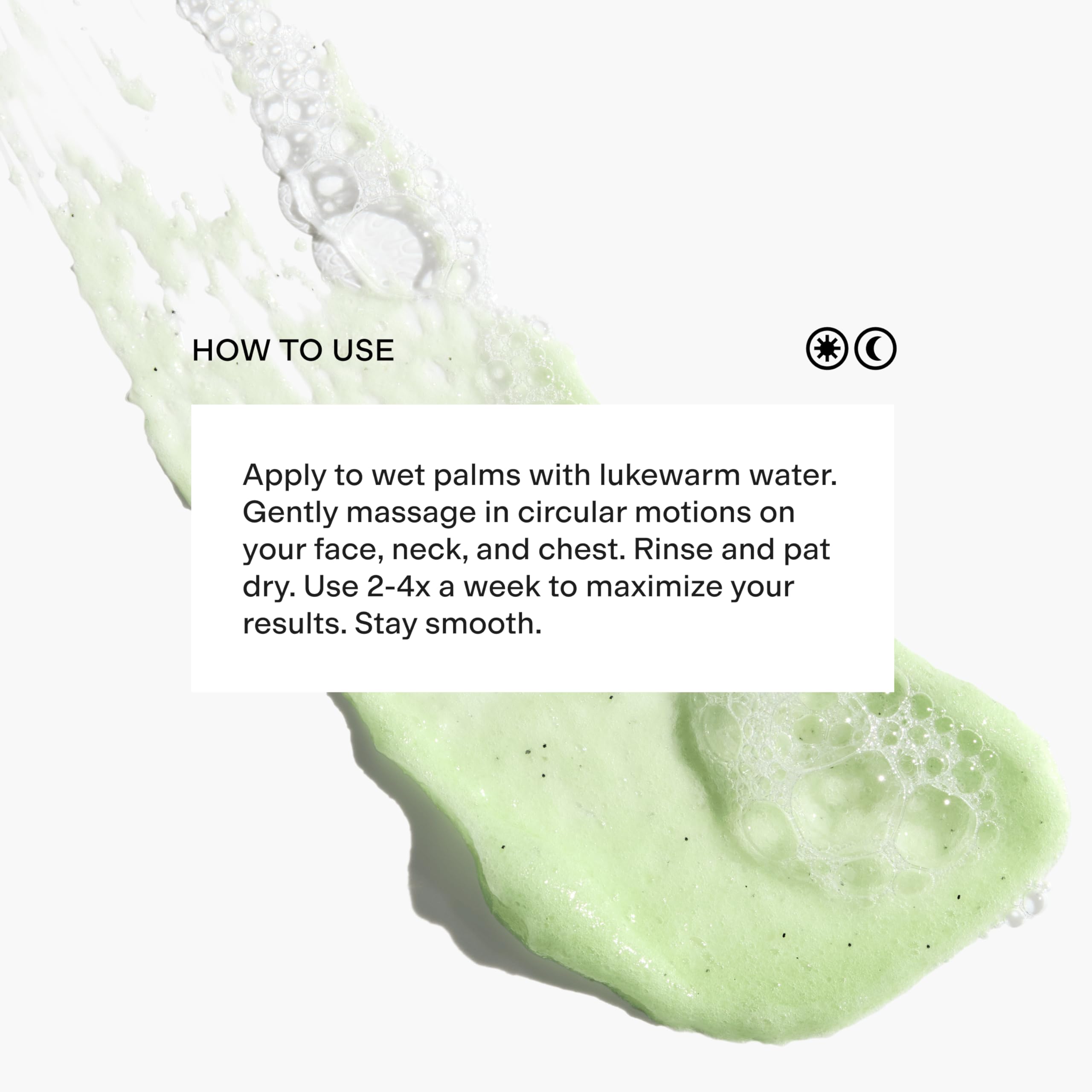 CLEARSTEM VitaminScrub foamy lather for easy cleansing.
