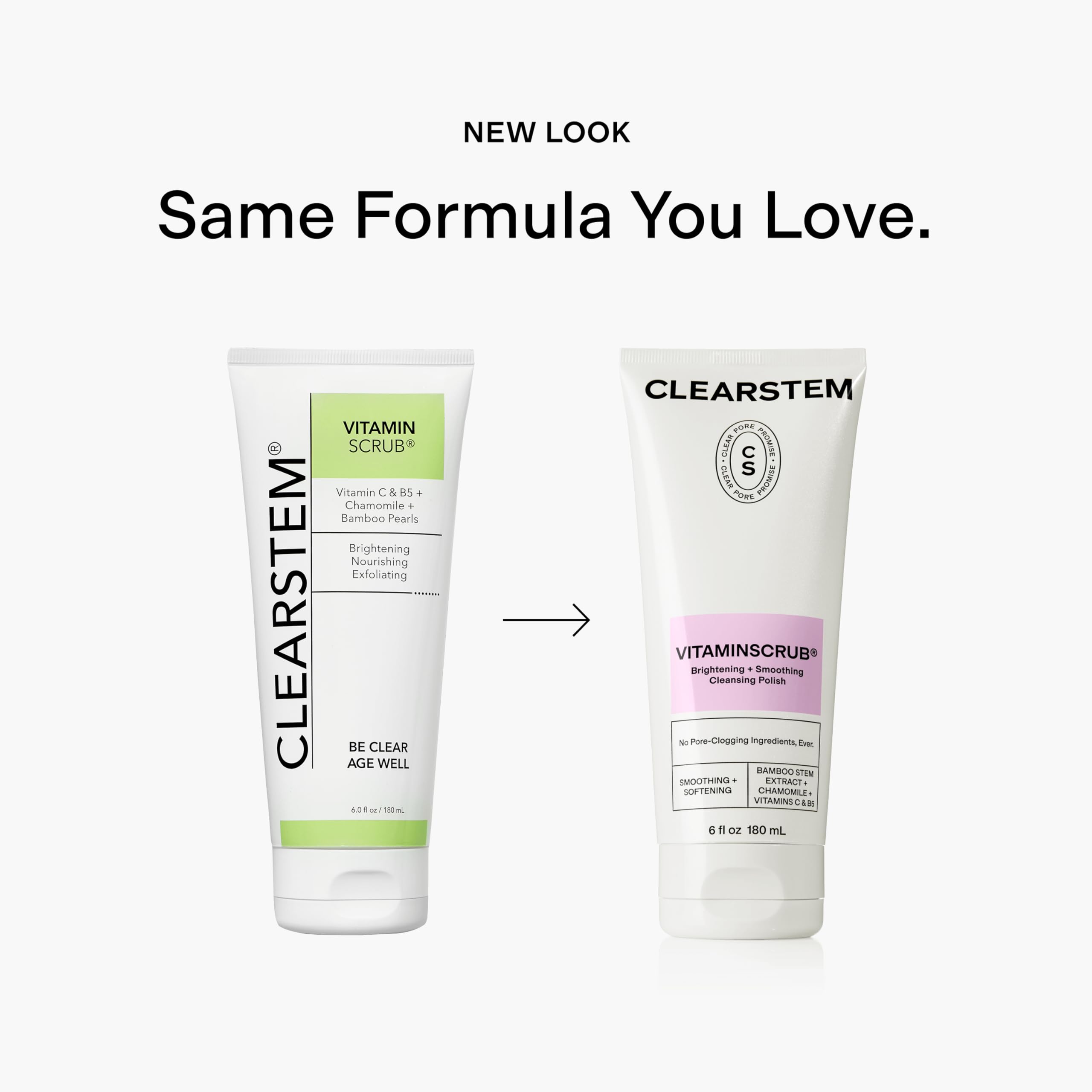 CLEARSTEM VitaminScrub vitamin C beads brighten skin tone gently.