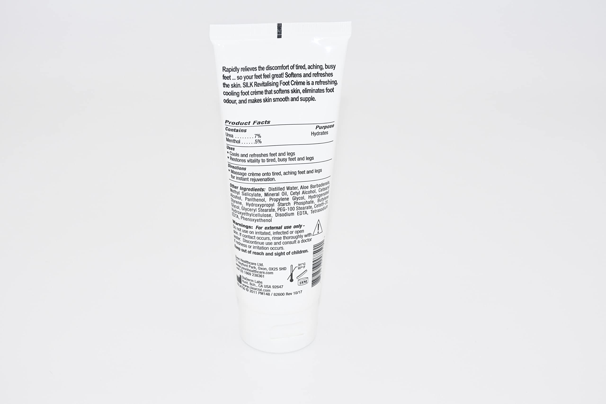 Clearzal Busy Feet cream application on foot with cooling sensation.