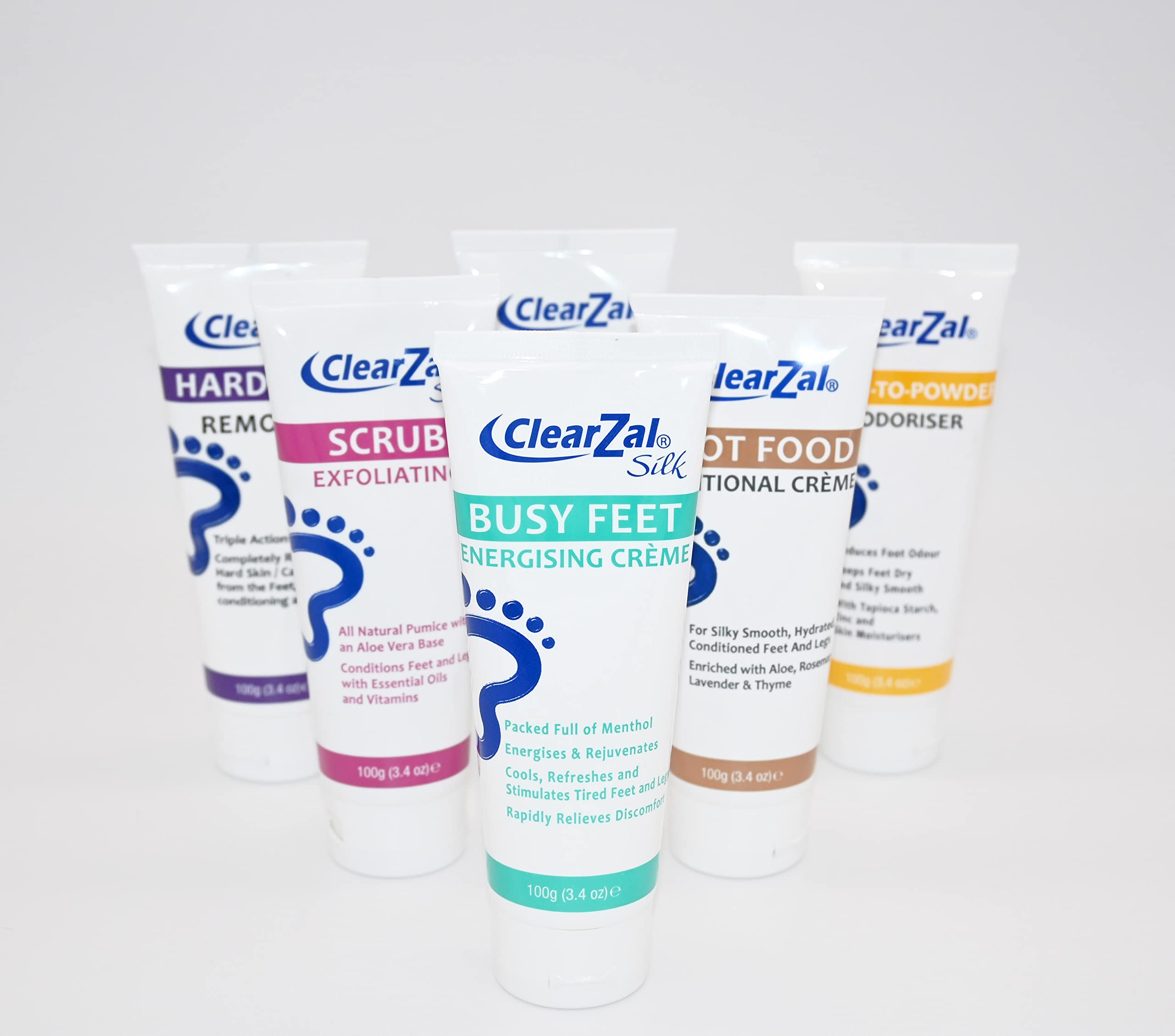 Clearzal Busy Feet quick-dry formula absorbs into skin for quick refresh.