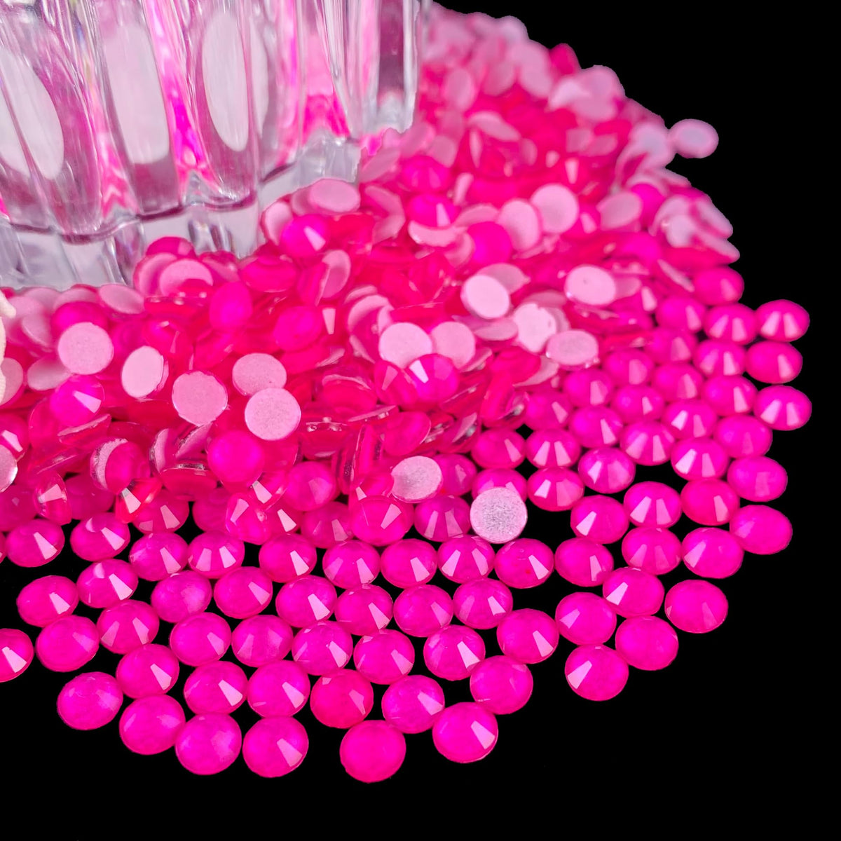 CLEKSPOYE flatback glass rhinestones ss20 in hot pink neon add radiant sparkle to nails