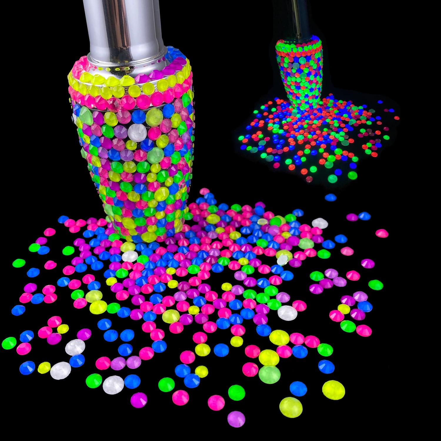CLEKSPOYE hot pink neon rhinestones bring chic sparkle to jewelry and crafts