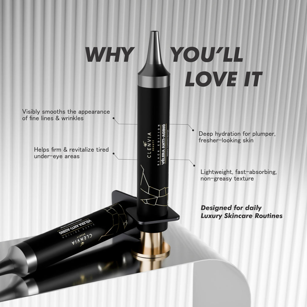Clenvia Vélera precision applicator enables hygienic, targeted treatment around eyes and smile lines