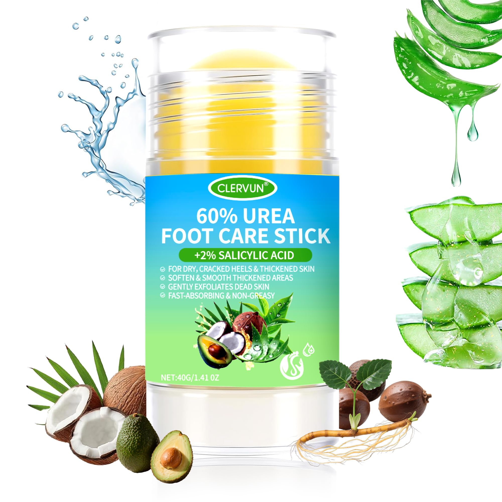 CLERVUN 60% Urea Stick pack for easy daily foot care on the go.