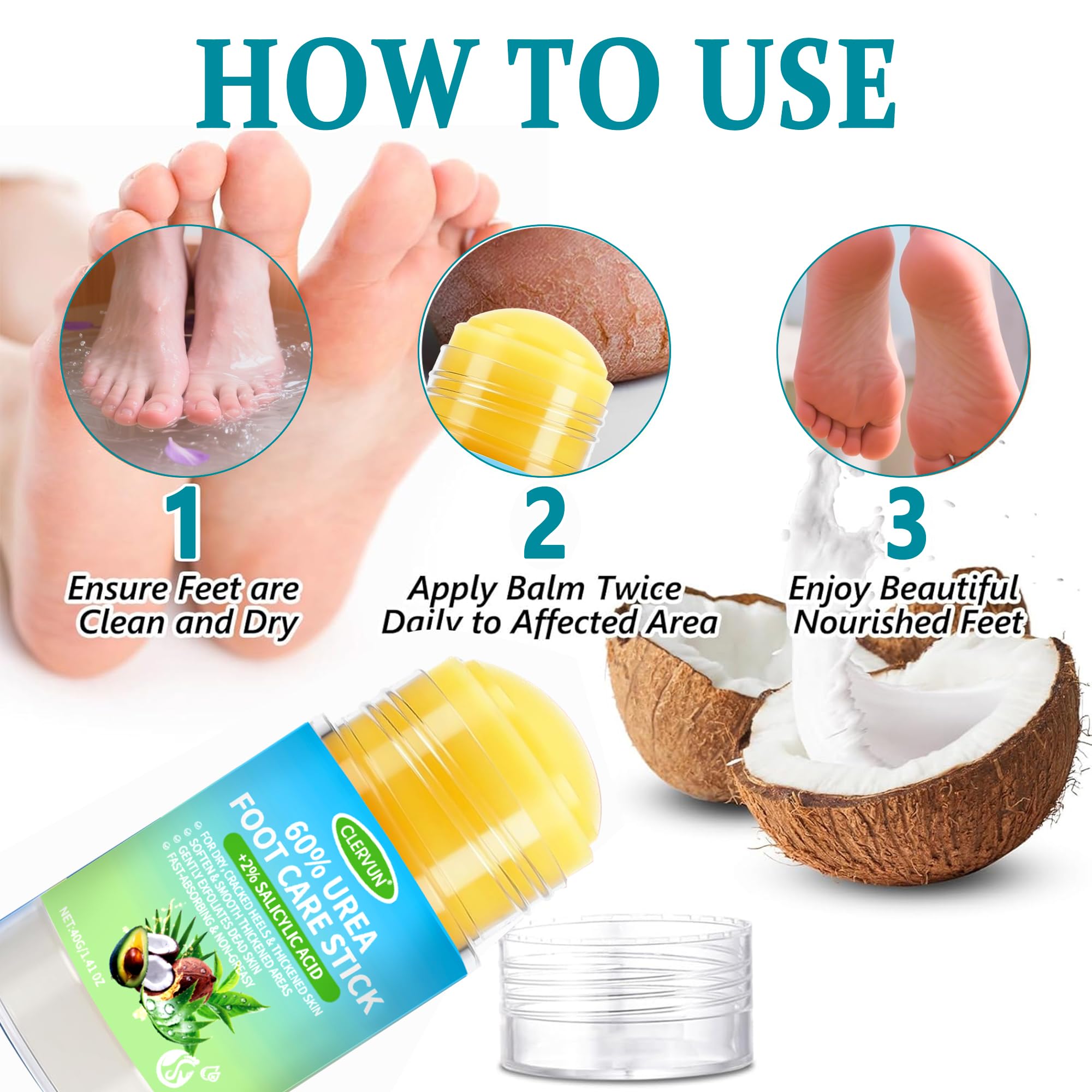 CLERVUN callus removal exfoliation targets rough skin on feet.