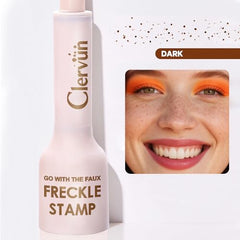 CLERVUN Freckle Stamp applied on cheek for a sun-kissed look