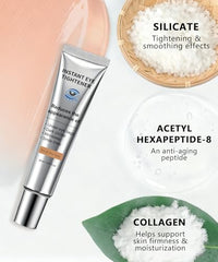 CLERVUN under-eye area close-up shows gentle lift and surface hydration.