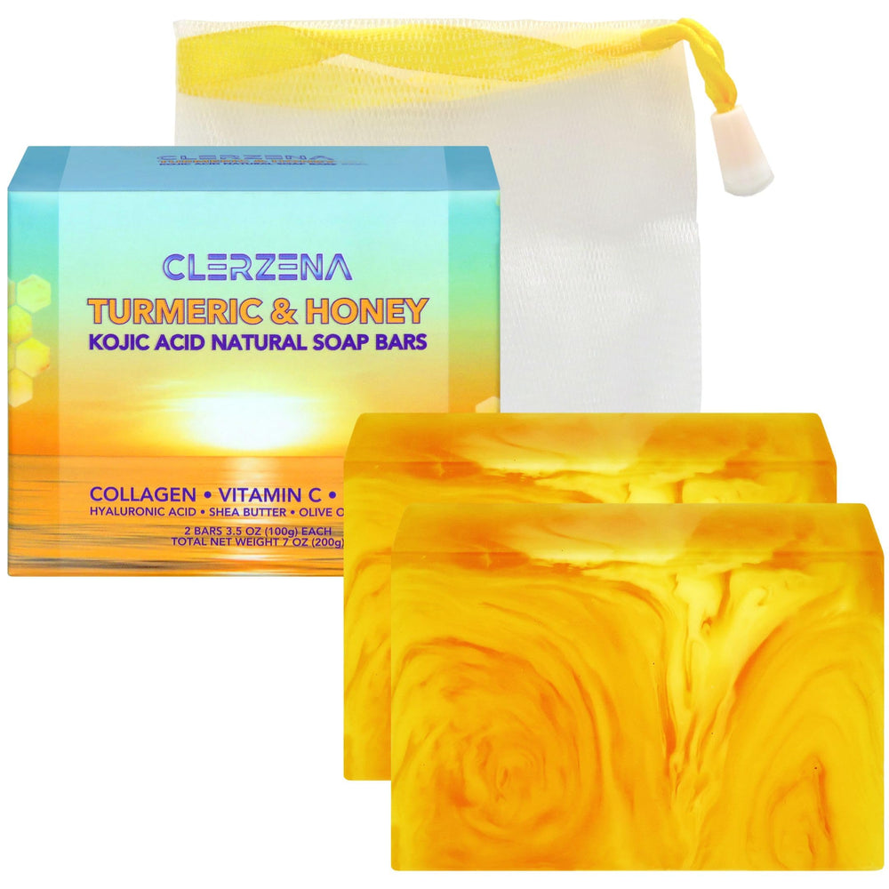 Clerzena Gift-ready Turmeric Honey Soap Packaging communicates a thoughtful skincare gift.