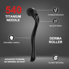 CLETINA 540 derma roller handle close-up with a non-slip grip for precise use.