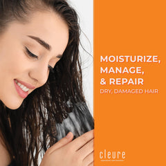 Cleure conditioner pump showcases sulfate-free care for dry, irritated scalps.
