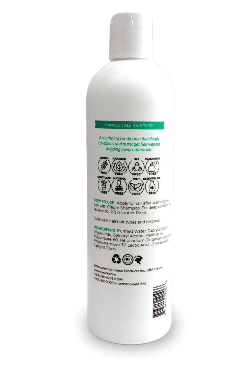 Family-friendly Cleure conditioner suitable for kids and adults with allergy-prone skin.