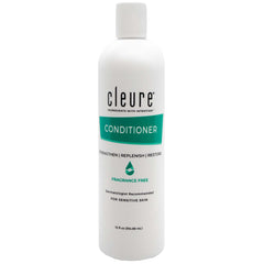 Cleure Hydrating Fragrance-Free Conditioner bottle provides gentle moisture for sensitive hair.