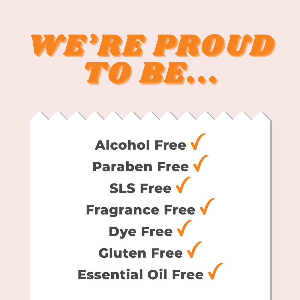 Label highlights hypoallergenic, fragrance-free ingredients for sensitive skin.