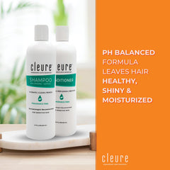 Cleure hypoallergenic conditioner bottle highlighting fragrance-free hydration for sensitive skin
