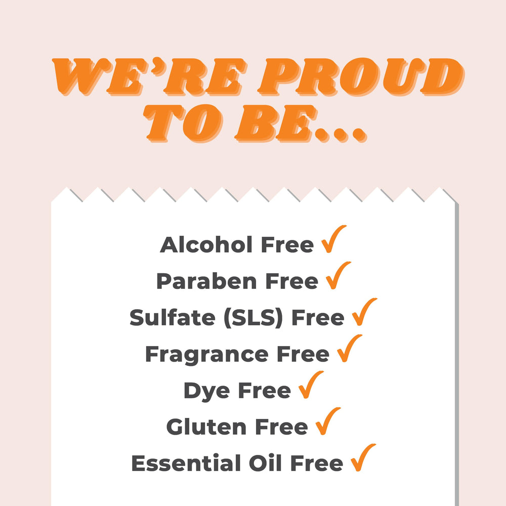 Family bathroom scene with Cleure shampoo emphasizes safe use for all ages.