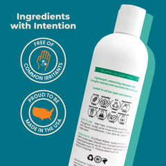Cleure hypoallergenic volumizing shampoo foam on hand shows lightweight hydration.