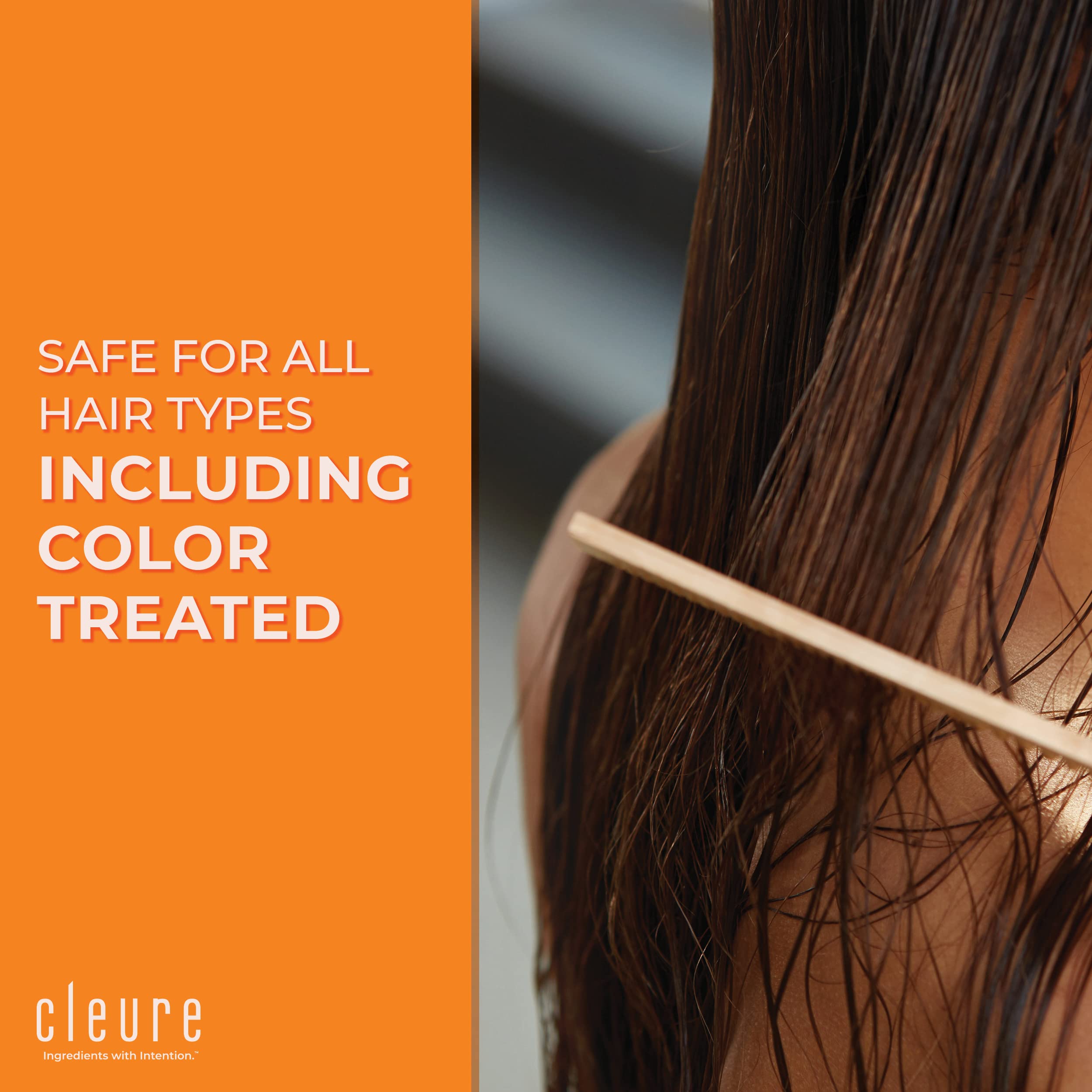 Cleure label detail emphasizes hypoallergenic fragrance-free, paraben-free formula.