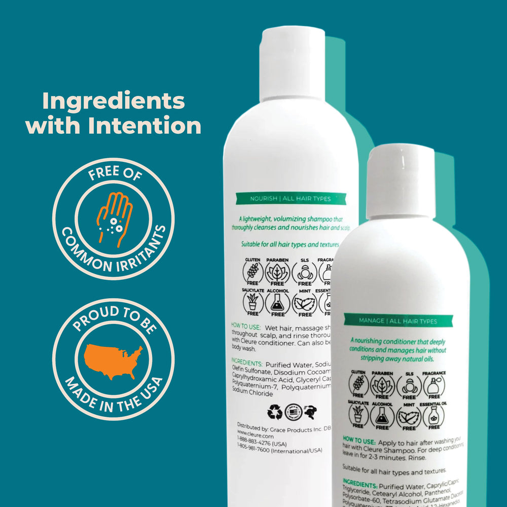 Cleure shampoo lather demonstrates light, foamy cleanse ideal for daily use