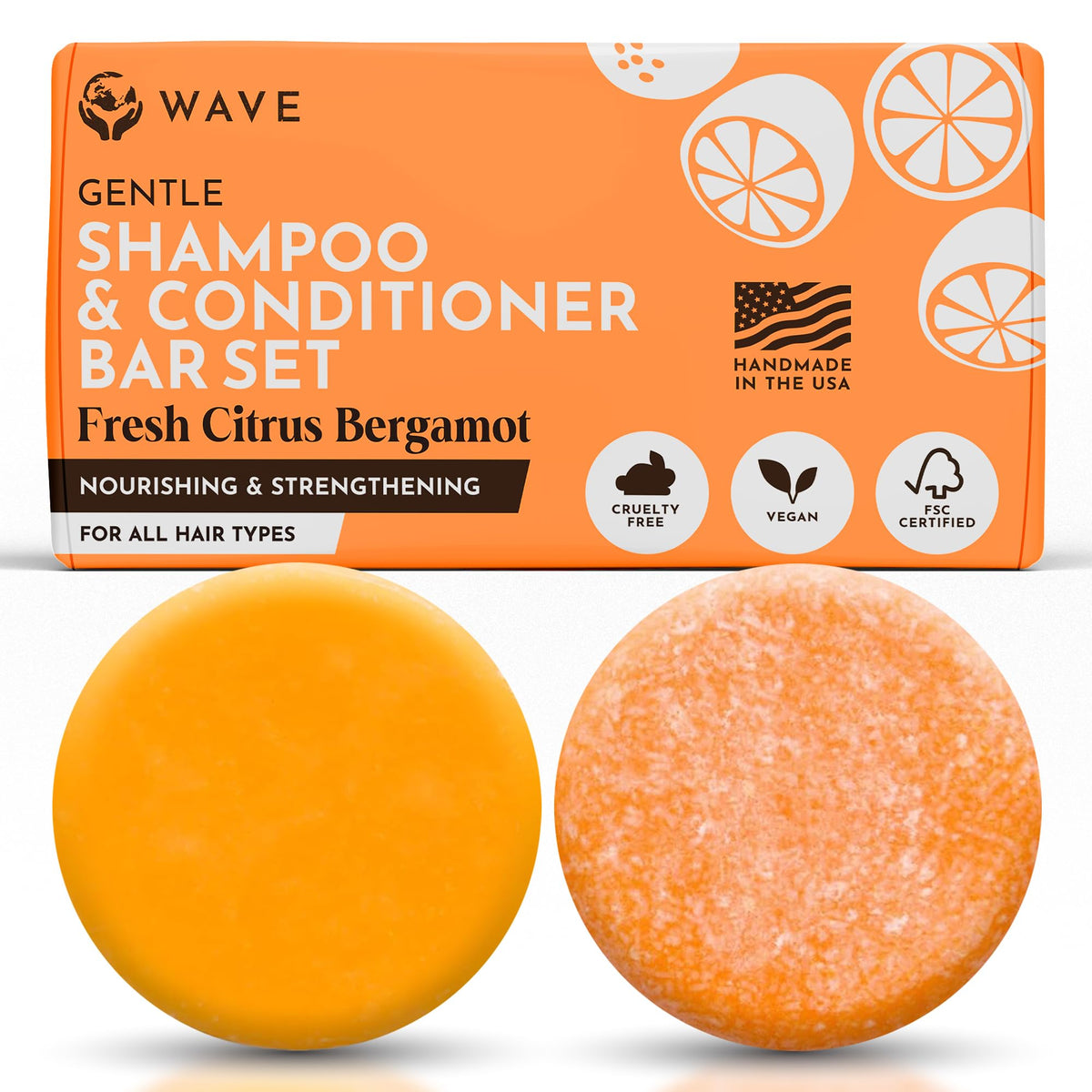 Clever Yoga Wave shampoo bar bottle pour offers a citrus-fresh cleanse for all hair types.