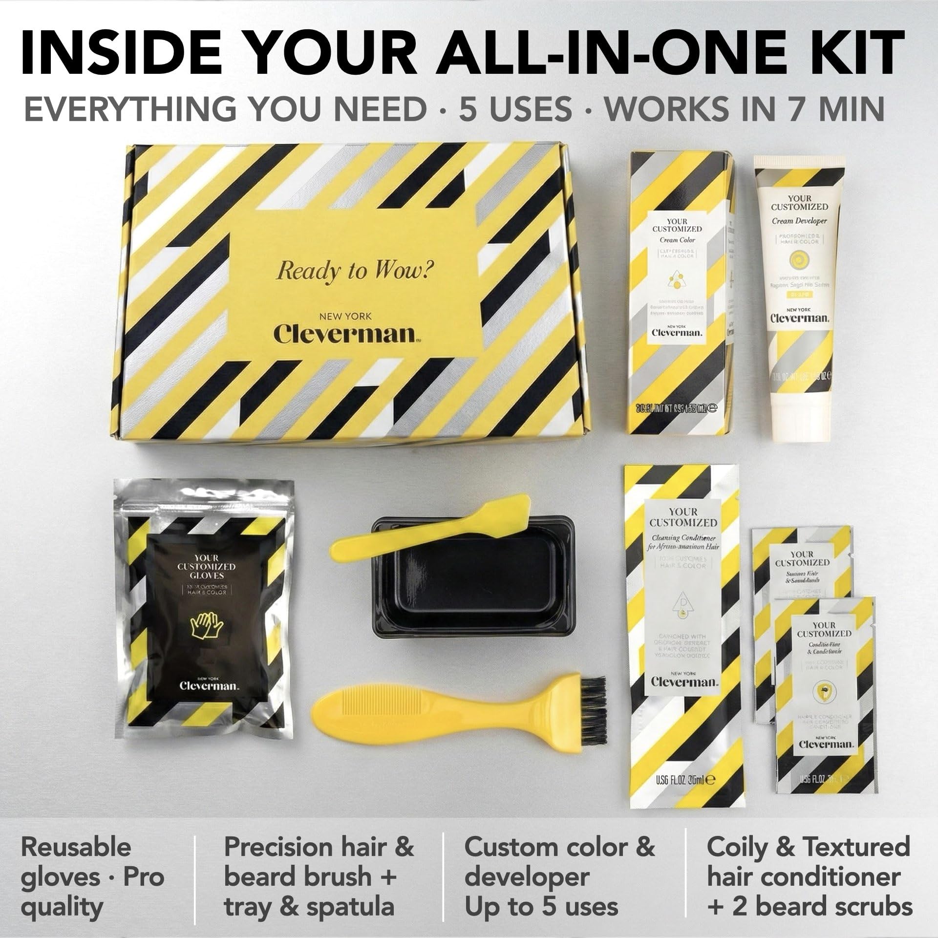 Cleverman developer cream shown with color kit components