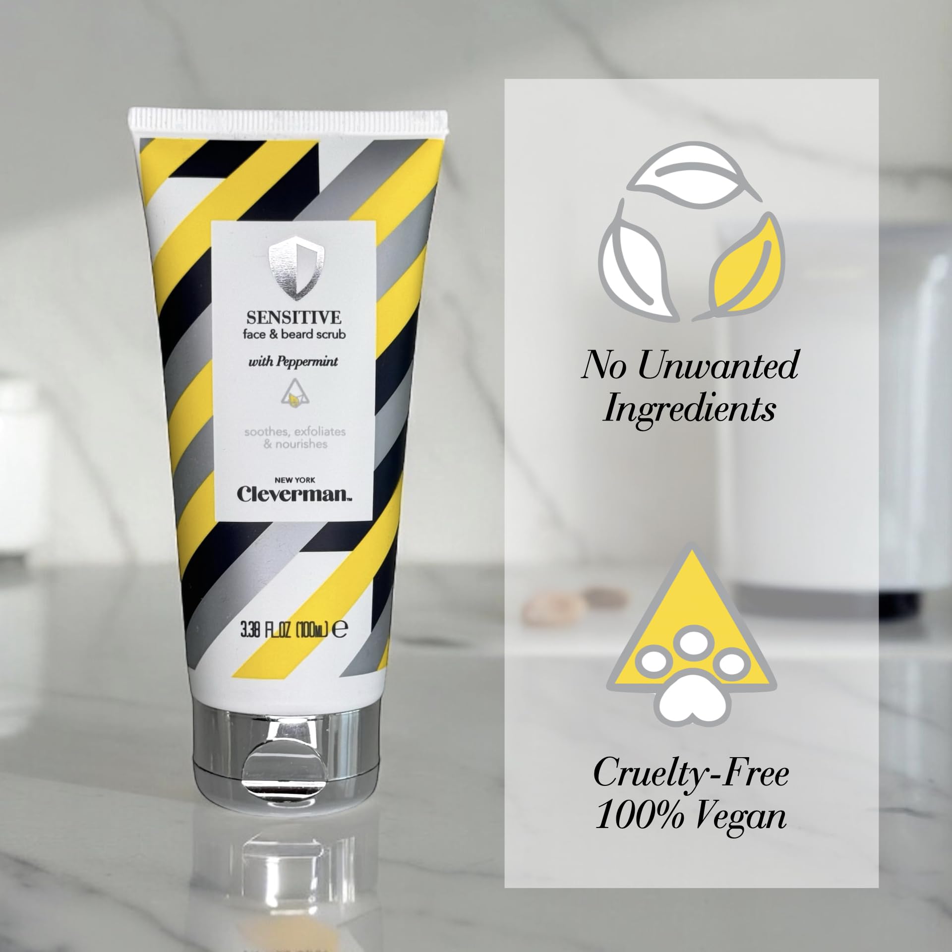 Cleverman vegan cruelty-free label shot reinforces ethical grooming
