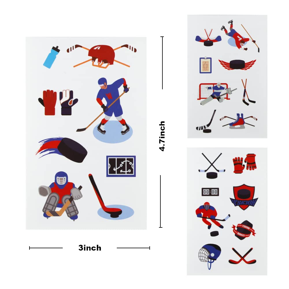 Cleverplay ice hockey tattoos bundle, safe for kids with simple removal options.