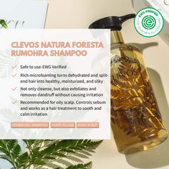 Clevos Natura Foresta rich foam close-up showing gentle cleansing and exfoliation