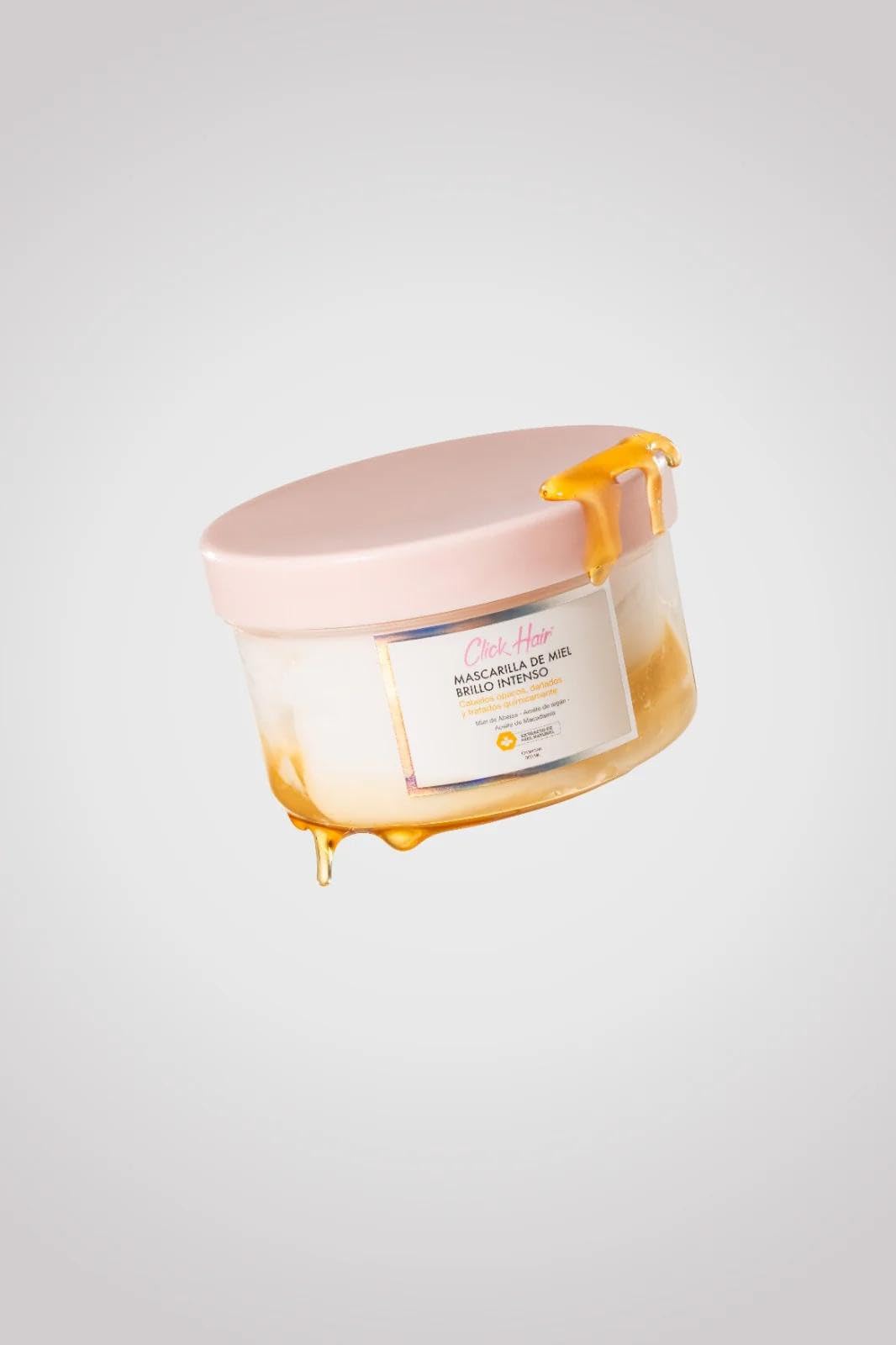 Click Hair Honey Mask packaging emphasizes premium branding and value