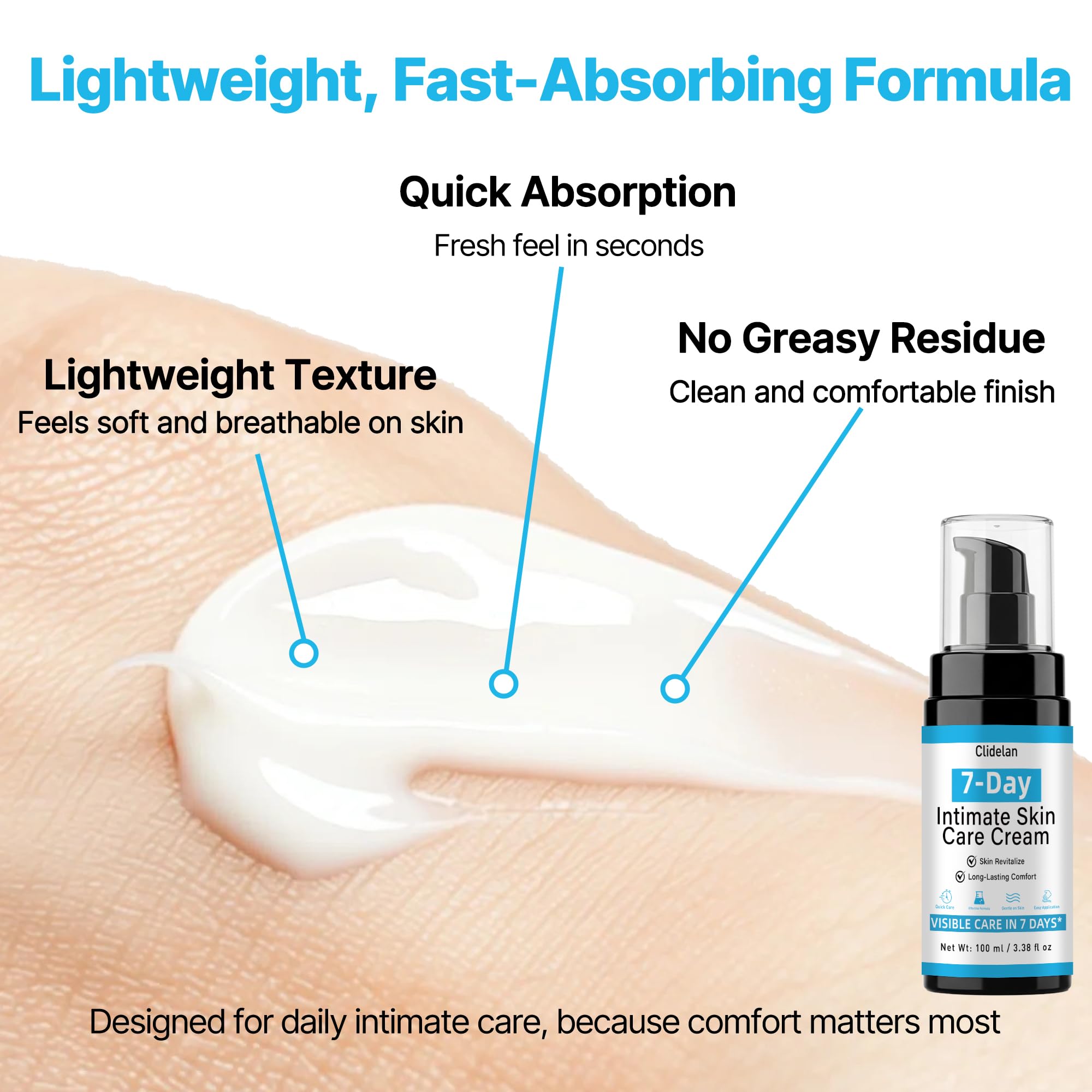 Clidelan foreskin care cream in daily-use scene demonstrating easy application.