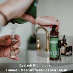 Cliganic Castor Oil liner brush helps targeted brow and lash treatment.