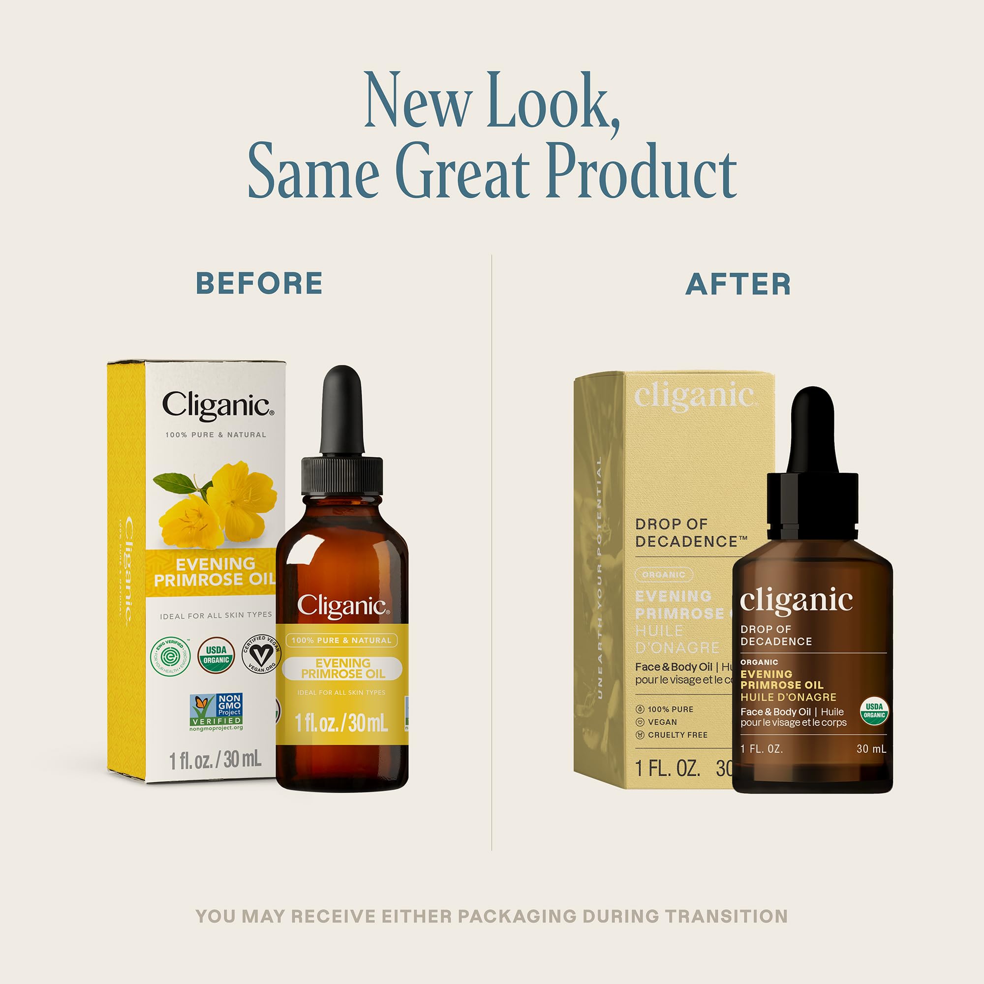 Cliganic Evening Primrose Oil pour shows silky texture ideal for daily use.