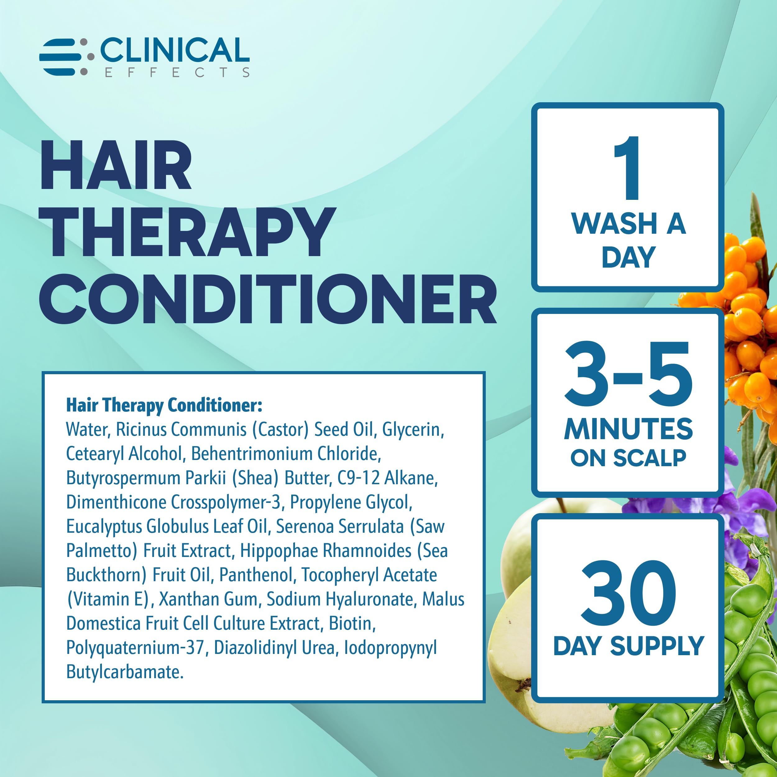 Clinical Effects conditioner on shelf highlighting cruelty-free, plant-based care.