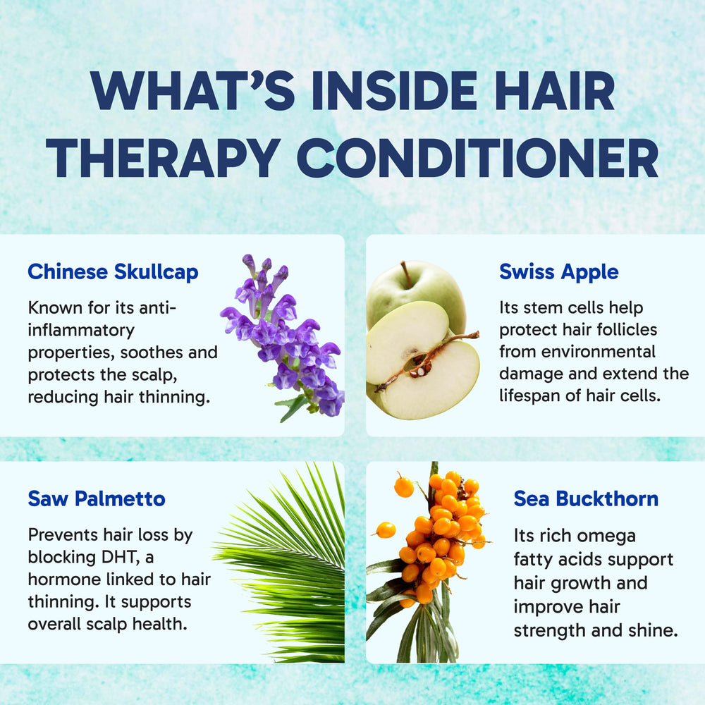 Clinical Effects Hair Therapy Conditioner texture close-up emphasizing nourishing detangling feel.