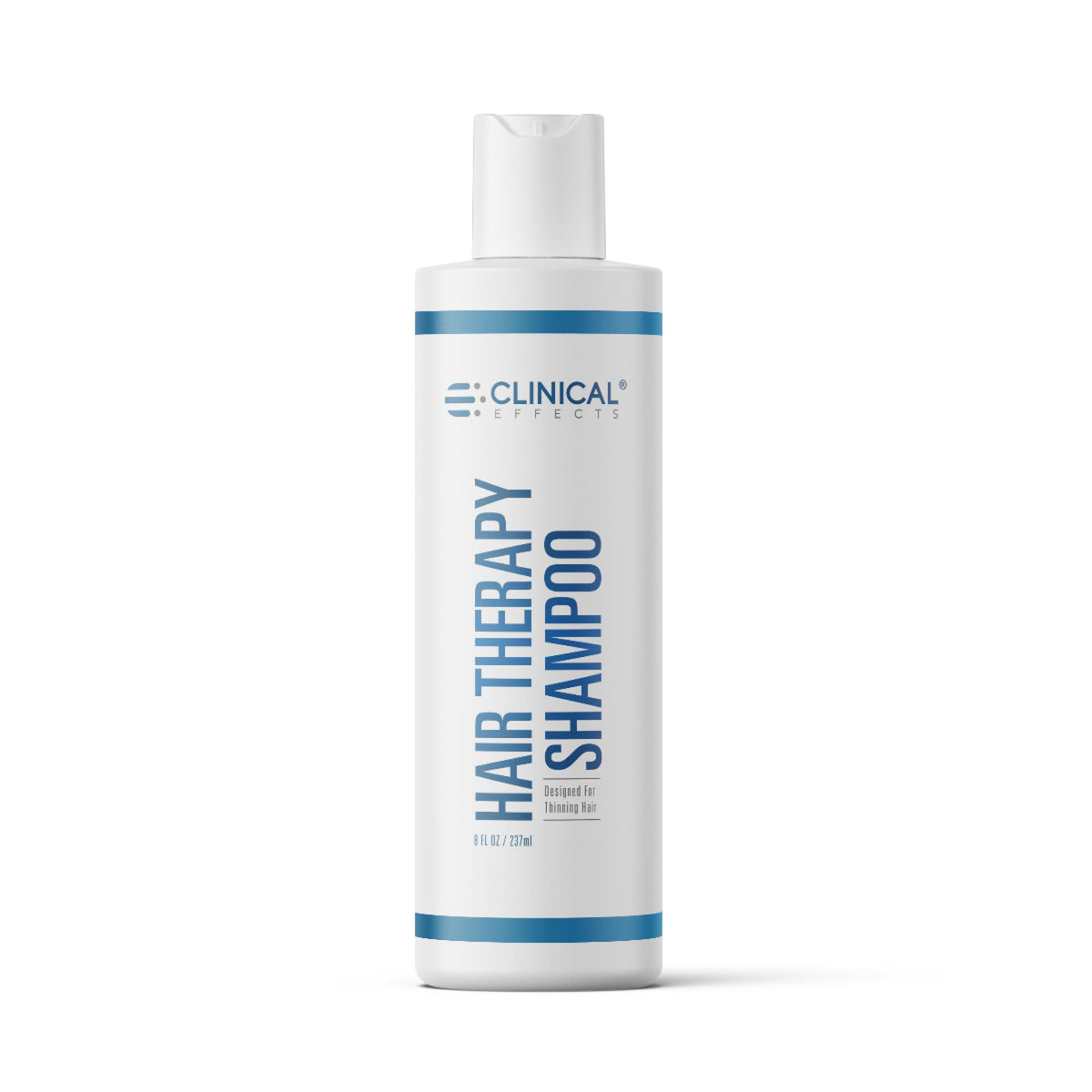 Clinical Effects Hair Therapy Shampoo bottle shows biotin-rich formula for hair nourishment.