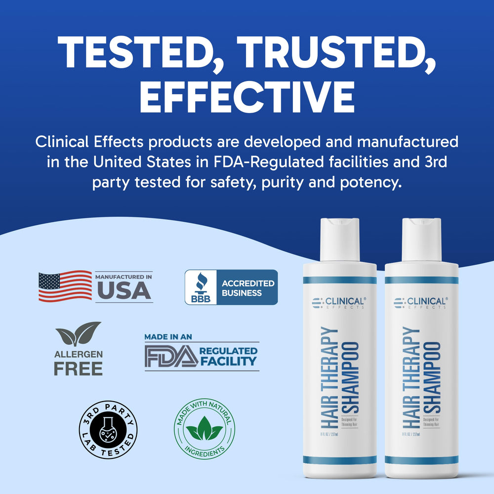 Clinical Effects Hair Therapy Shampoo duo-pack offers value for ongoing care.