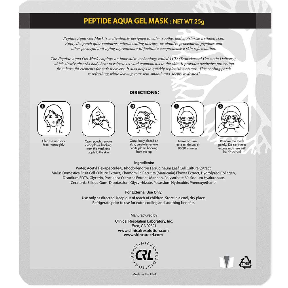 Biodegradable microfiber mask from CRL fits facial contours nicely.
