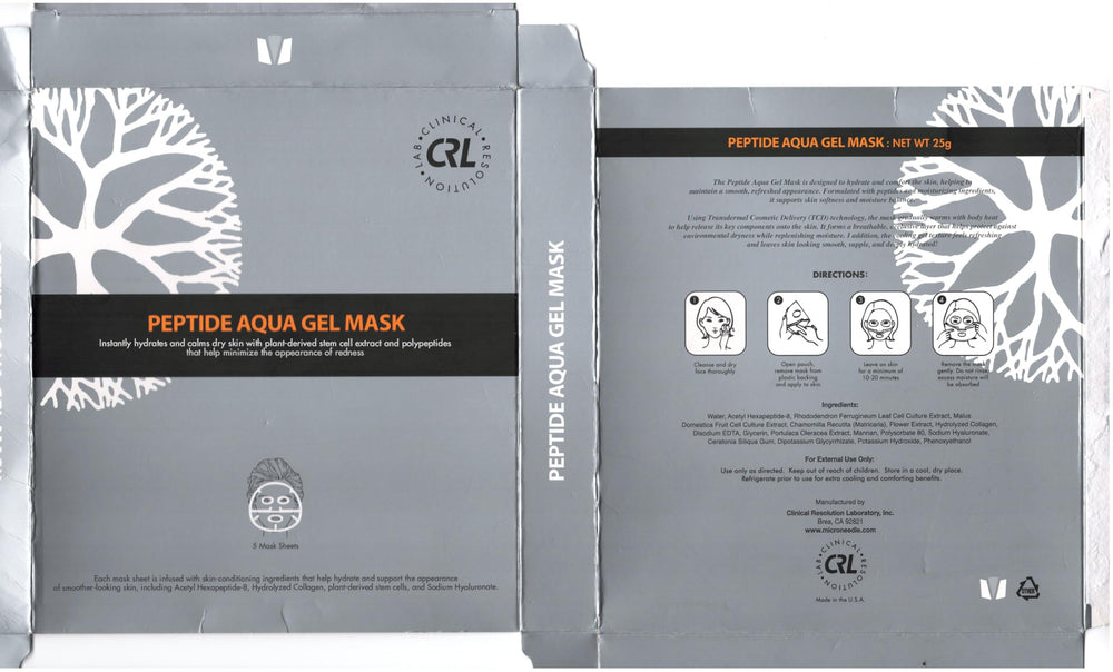 Cruelty-free and vegan-friendly branding of Clinical Resolution CRL mask.