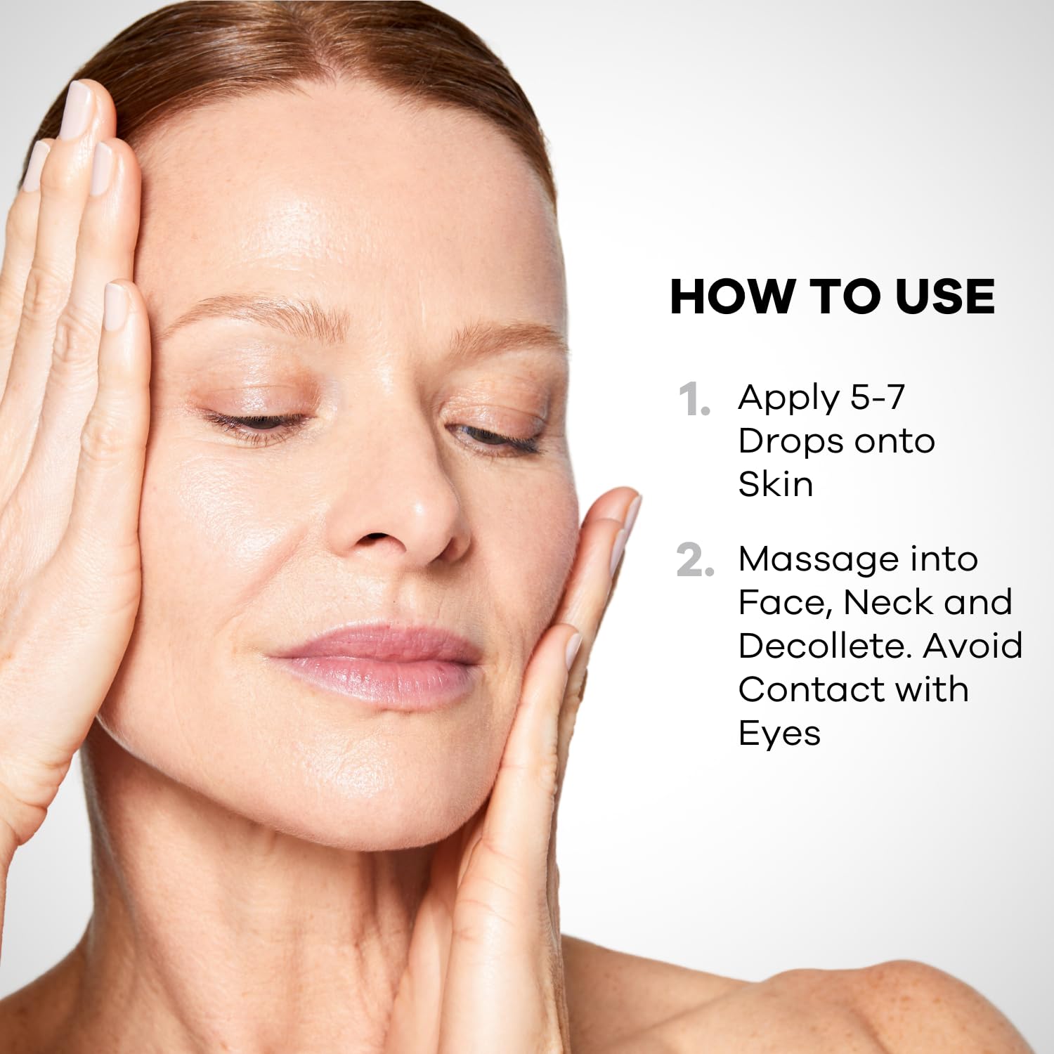 Clinical+ Skin Vitamin C Pro-Collagen Serum application drops demonstrate ease of use