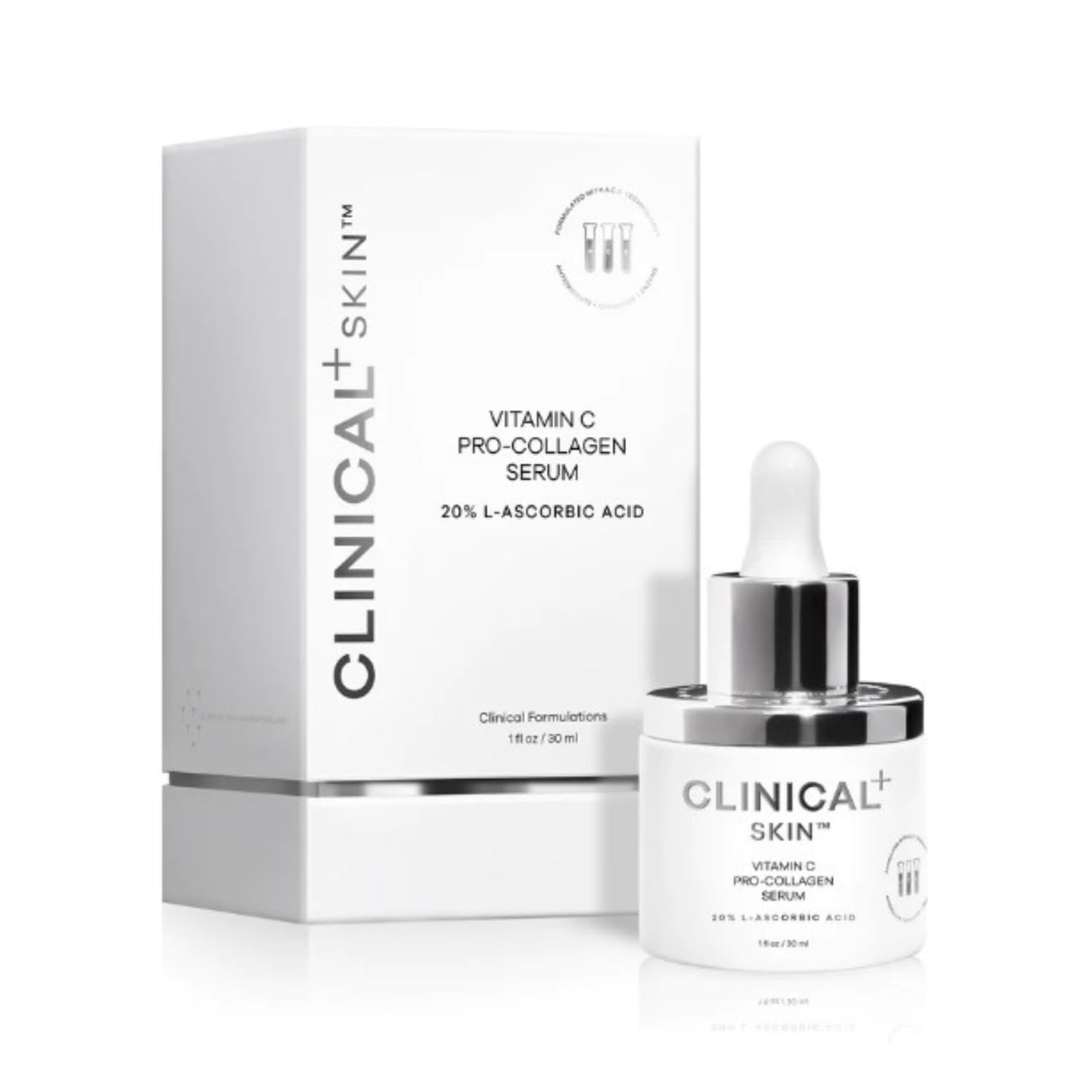 Clinical+ Skin Vitamin C Pro-Collagen Serum dropper for precise application