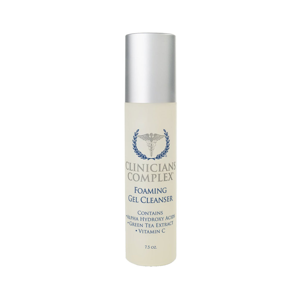 Clinicians Complex foaming gel cleanser bottle with silky lather for refreshed, smooth skin