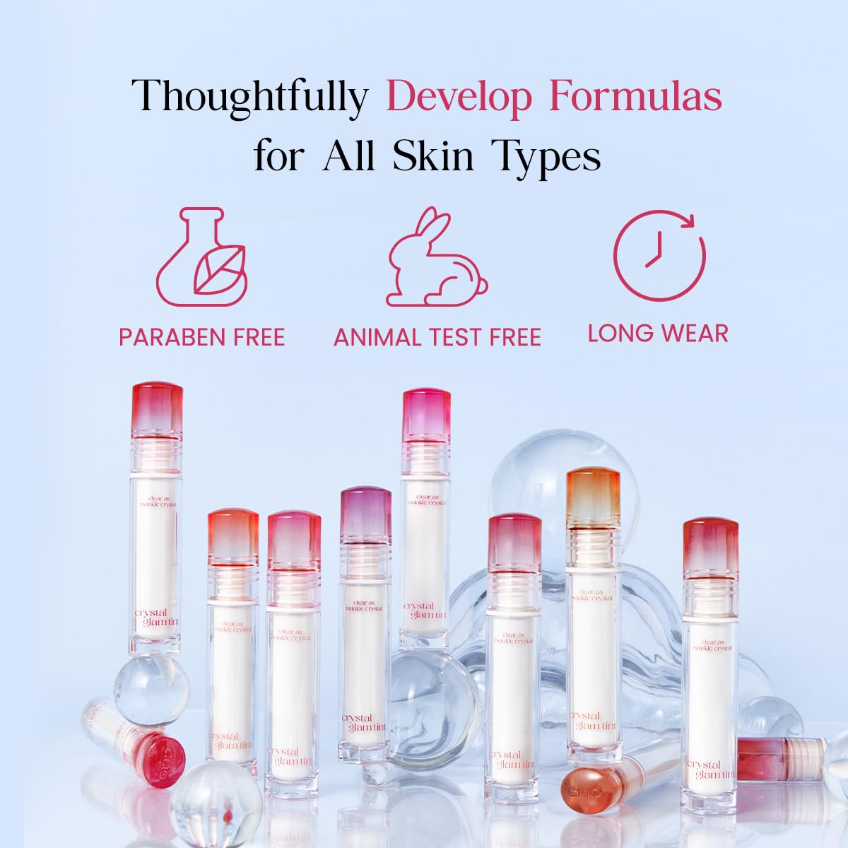 CLIO Crystal Glam Tint features a fan-developed formula trusted by lip enthusiasts.