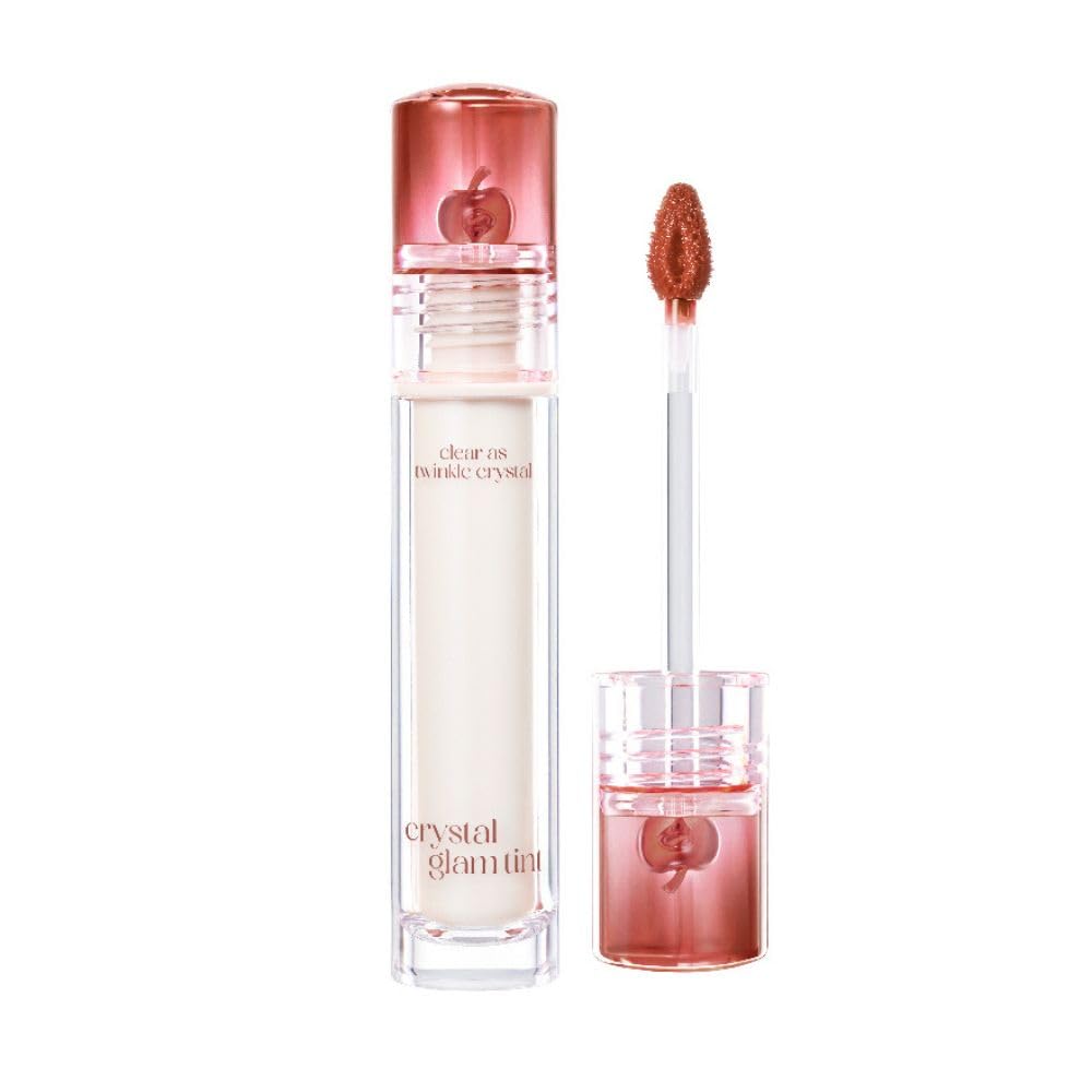 CLIO Crystal Glam Tint Vanilla Apple packshot shows glassy shine and moisturizing finish.