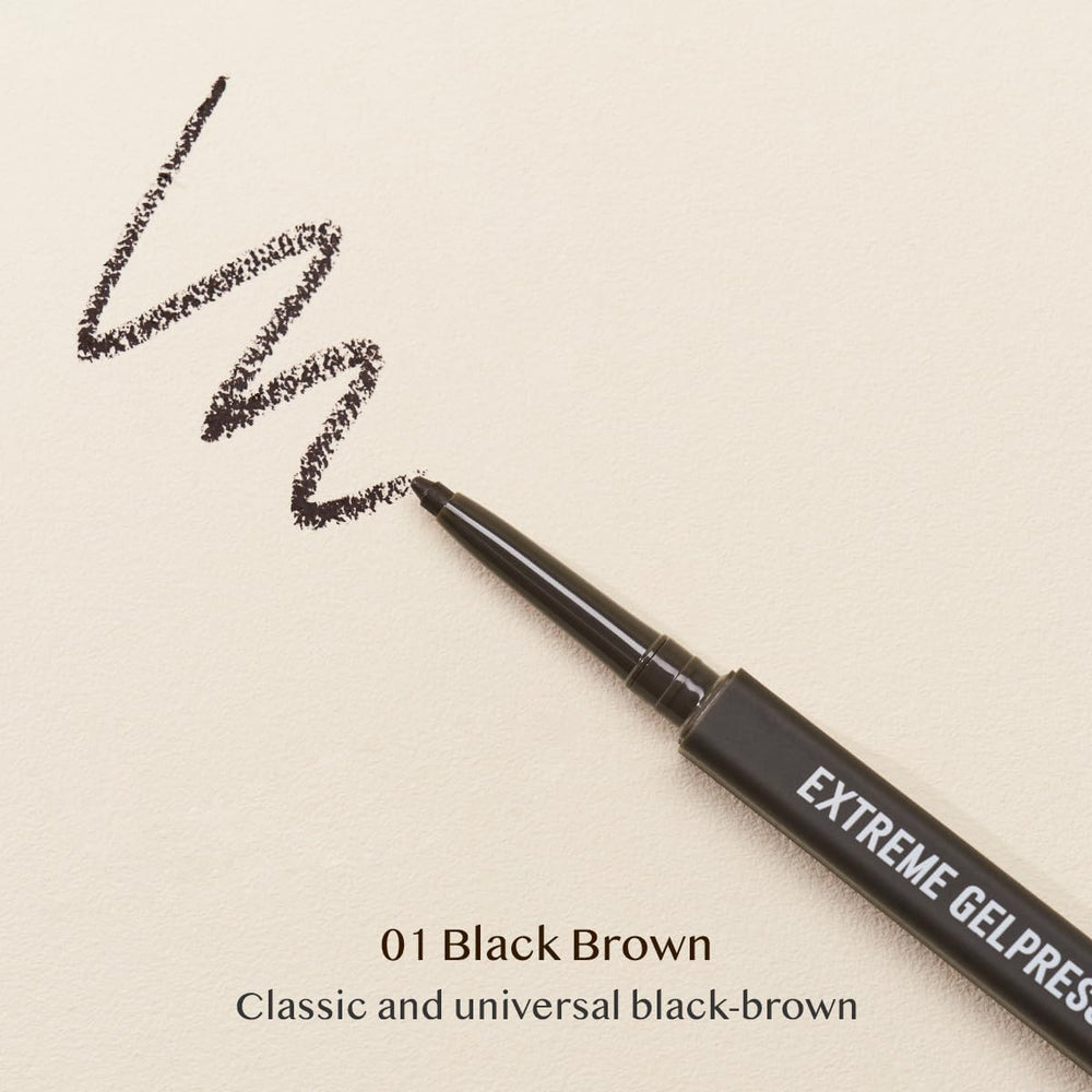 CLIO Extreme Gelpresso Pencil Eyeliner creamy texture glides on without tugging.