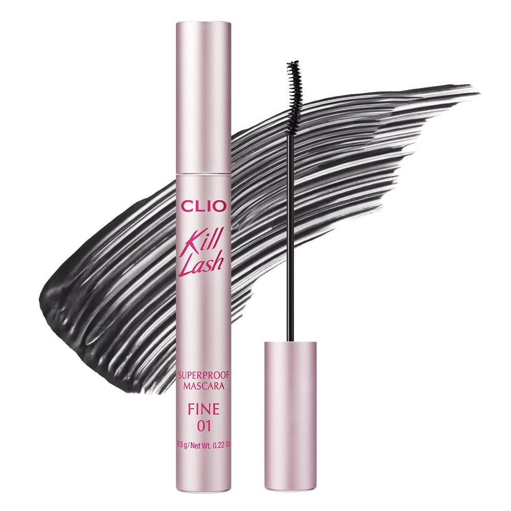 CLIO Kill Lash Superproof 01 Vanilla Black packaging for premium Korean beauty, ideal for everyday wear