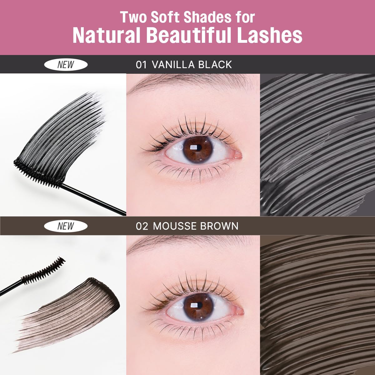 Triangular curve brush hugs lashes from root to tip