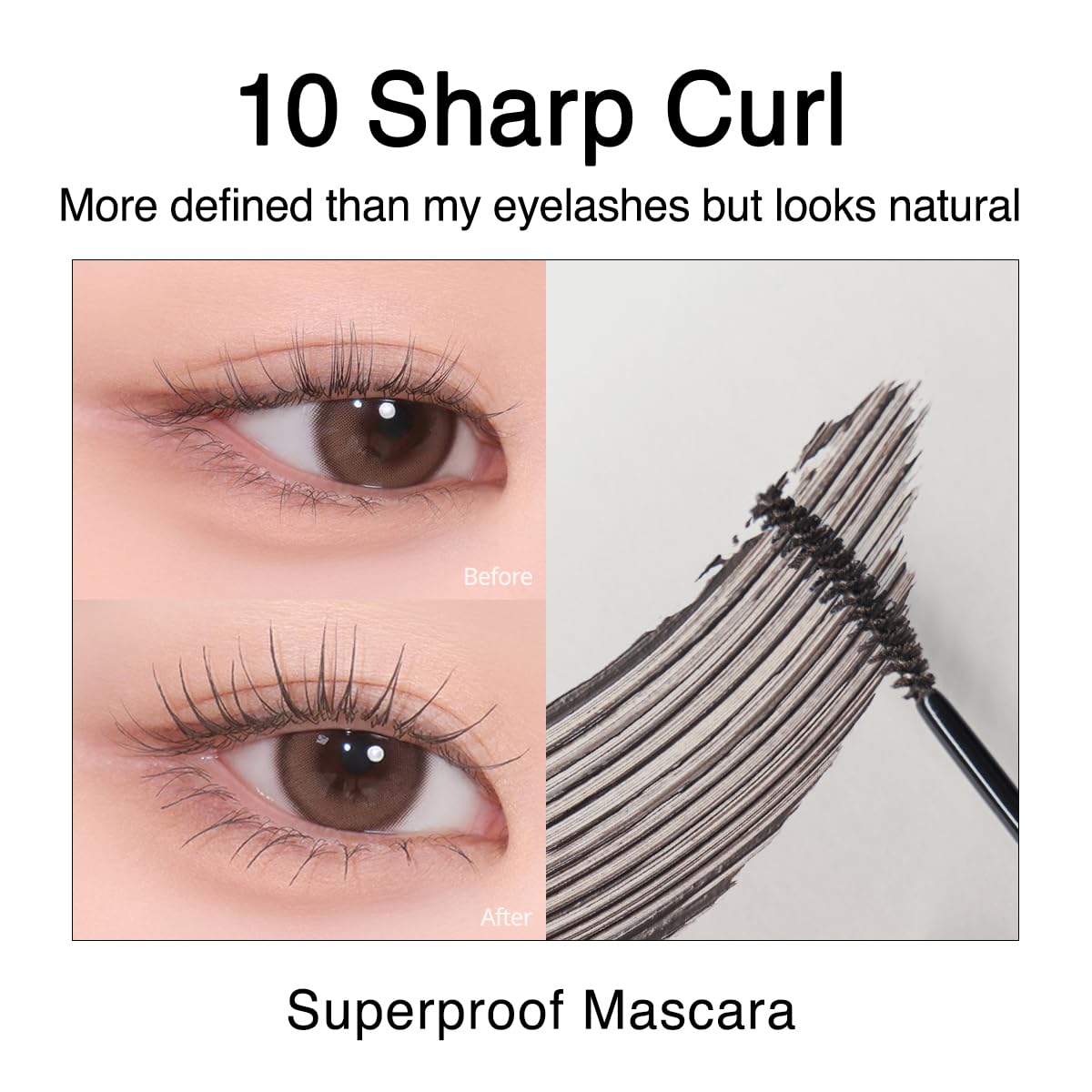 CLIO Kill Lash Superproof Mascara brush close-up highlights elastic bristles for even coating